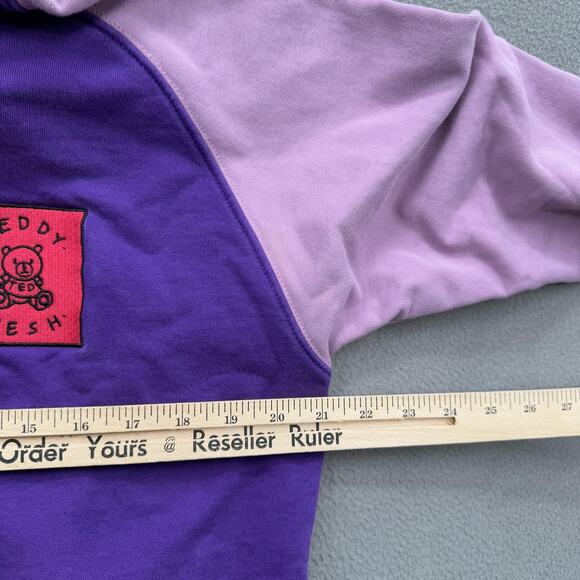 Teddy Fresh Hoodie Mens Small Colorblock Pullover Geometric Graphic Sweatshirt - Picture 4 of 10